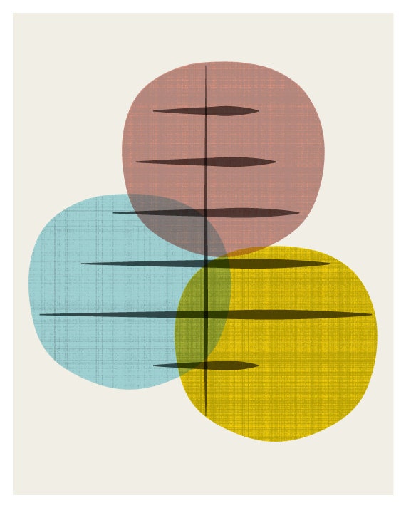 Mid Century Modern Tree in Soft Tones