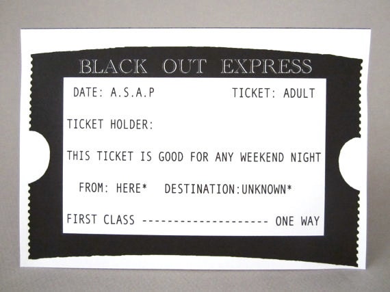 Funny Card, Friendship Greeting Card for drinking buddy - "Train"