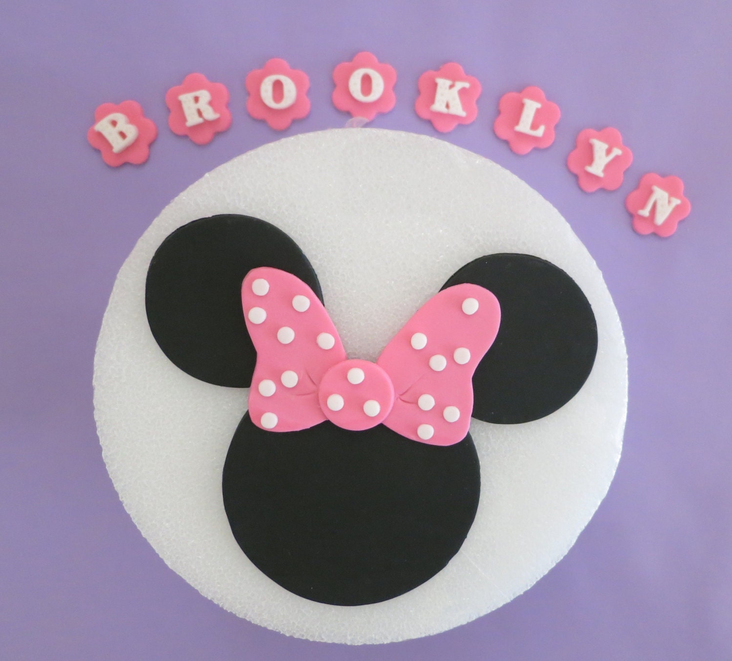 Minnie Inspired Mouse Silhouette fondant Cake Topper -with FREE name and age Il_170x135