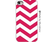 Chevron iPhone 4 or 4S Case - Pink and white - Girl iPhone - Feminine iPhone - Pretty iPhone case