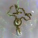 Vintage Jewelry Necklace 1928 Signed Cabochon and drop Pearl Gold Tone Bar Link 18 inch Chain