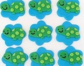 12 Fondant Edible Cupcake/Cookie Toppers - Turtles