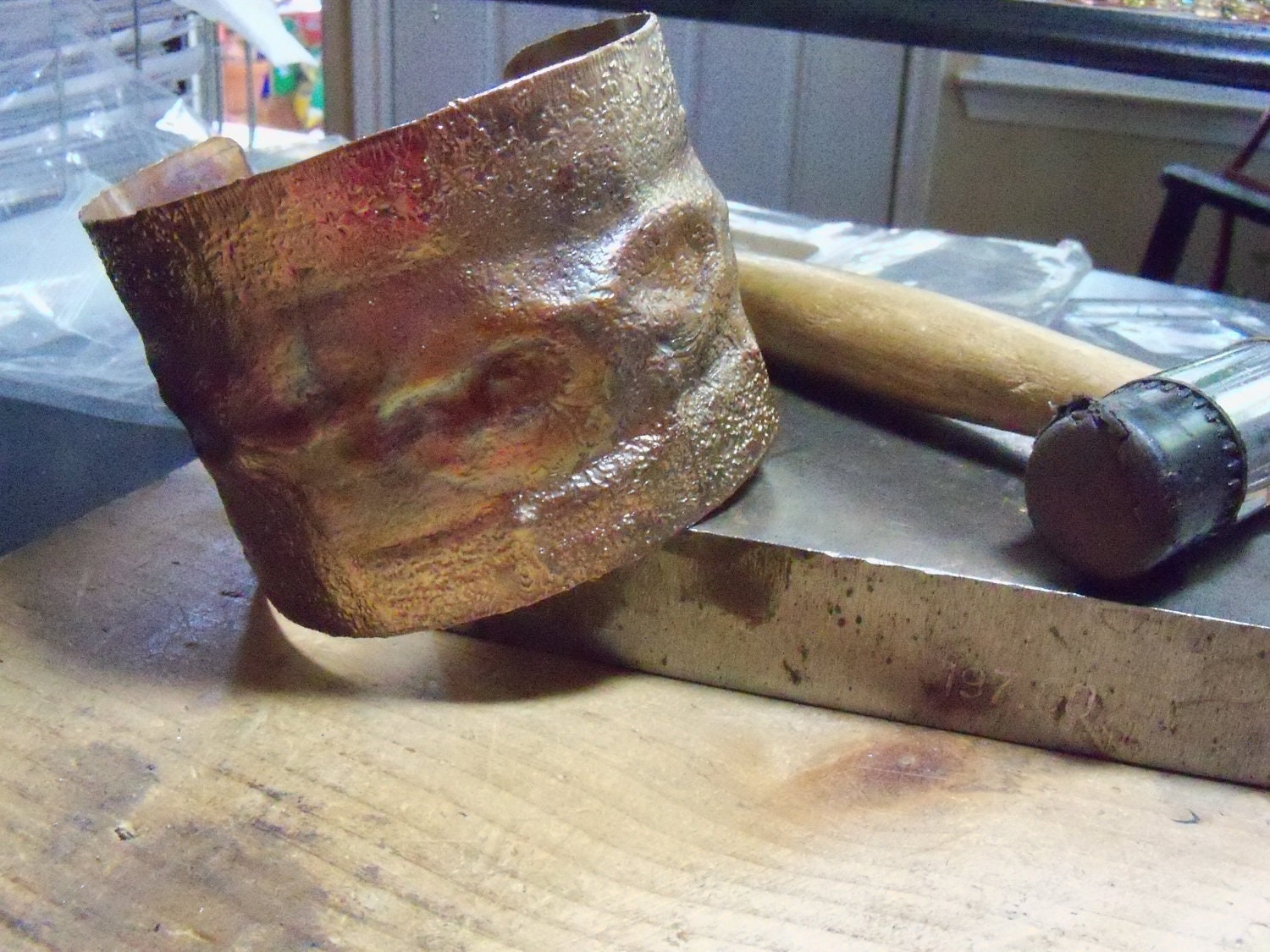 Copper, cuff, copper cuff, etched, etched copper, etched cuff, hammered, formed, formed copper