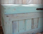Large Turquoise Hope Chest/Coffee Table/End of the Bed Bench /Storage