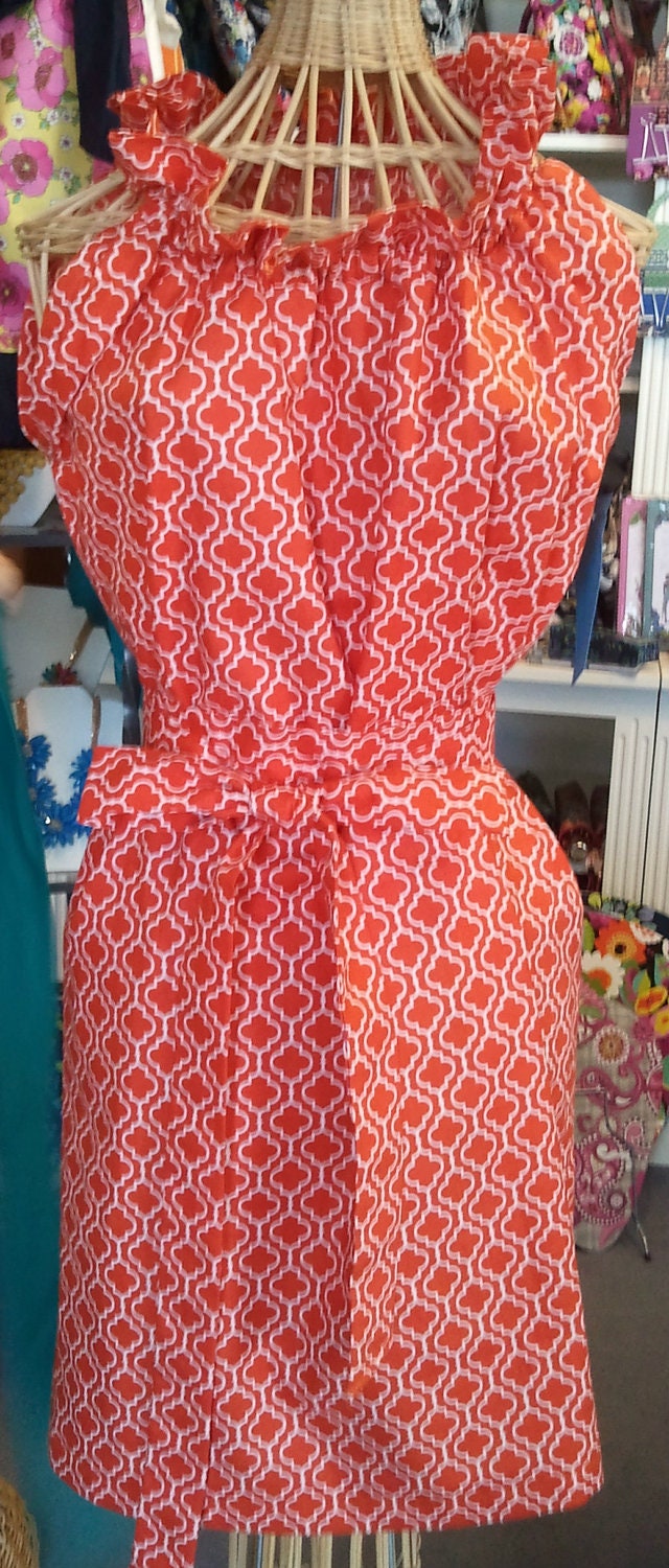NEW- Carlisle dress in Clemson Tiger Metro Tiles Orange