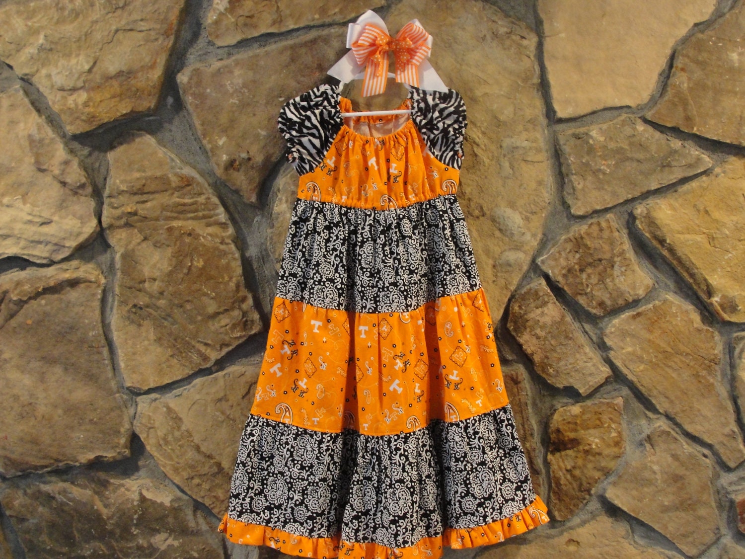 University of TN Tennessee VOLS Peasant Dress sizes 5/6-11/12