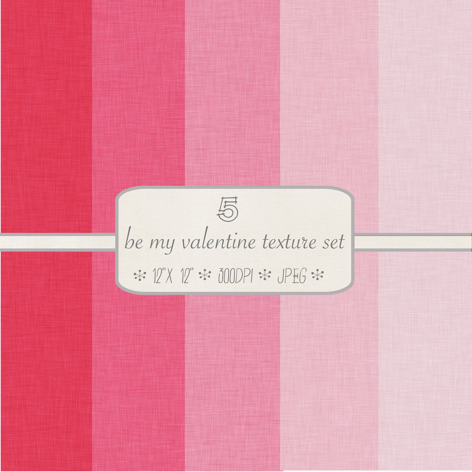Textured Digital Paper Pack // Be My Valentine // 5 pieces // jpeg files // 300 DPI // Instant Download Il_170x135