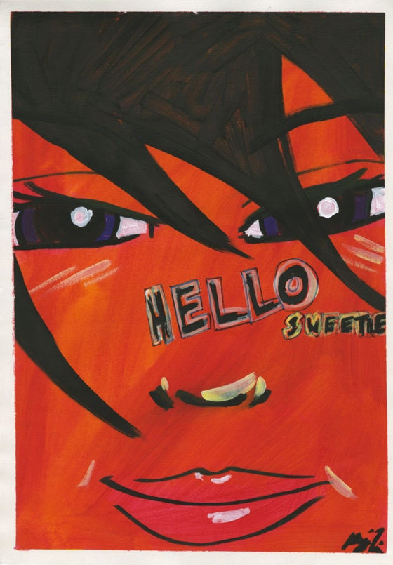 Hello Sweetie, Original painting on A3 Paper