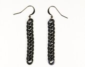 Black Chainmaille drop earrings