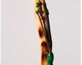Walking / Hiking Stick w/ Marbles OOAK, sweetgum, wood, leather, beads, gift, nature, outdoors, ready to ship