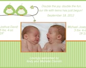 Twins Birth Announcement - Baby Boys