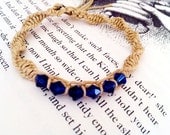 September Blue Sapphire Birthstone Hemp Wish Bracelet - Free Gift With Purchase