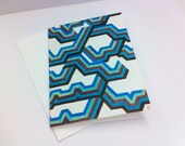Colorful Art Stationery - "Just a Quick Wave"  Graph Drawing, Notecard, Stationery, 3x5 Folded Notecard