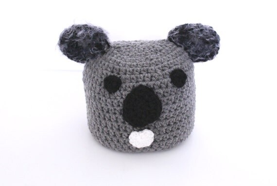 Koala kids crochet beanie