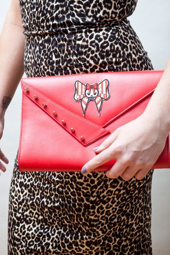 Red Hot Retro Spiked Clutch