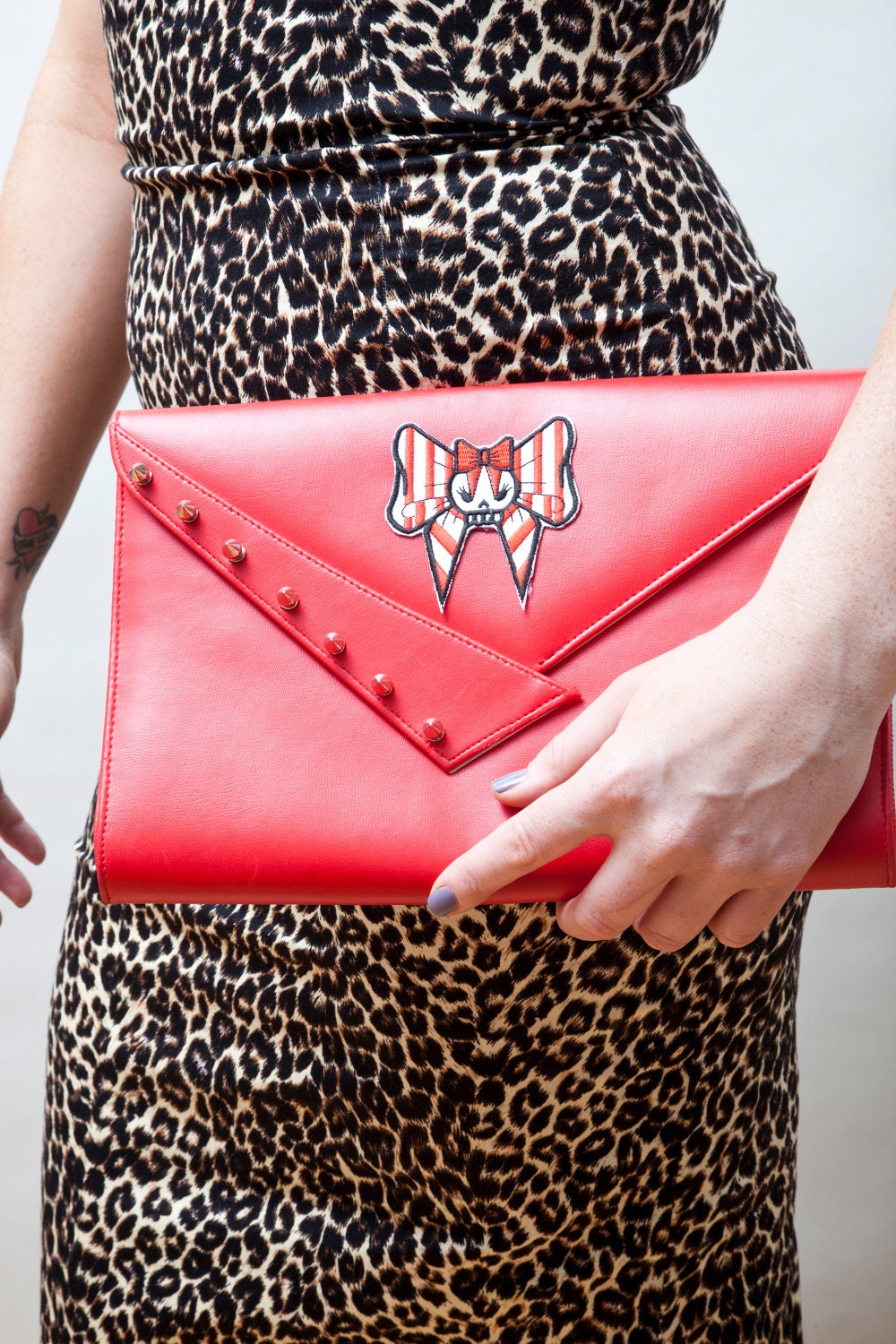 Red Hot Retro Spiked Clutch