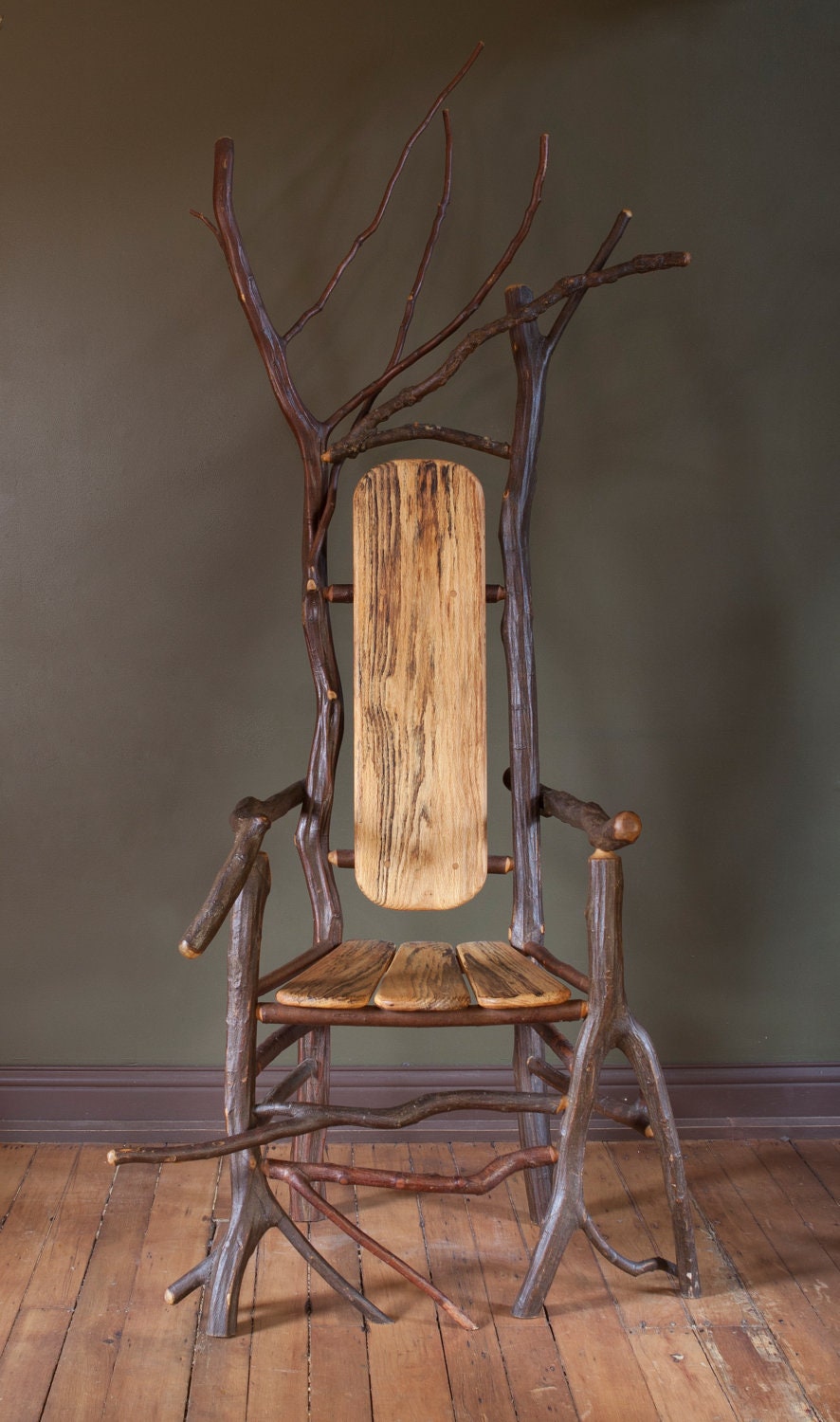 Ironwood Chair with Salvaged Oak Seat and Back