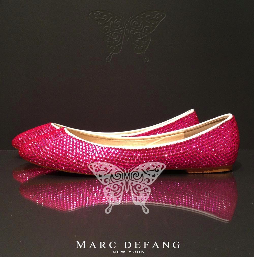 The Little Luxuries Fuchsia Pink Crystal Flats