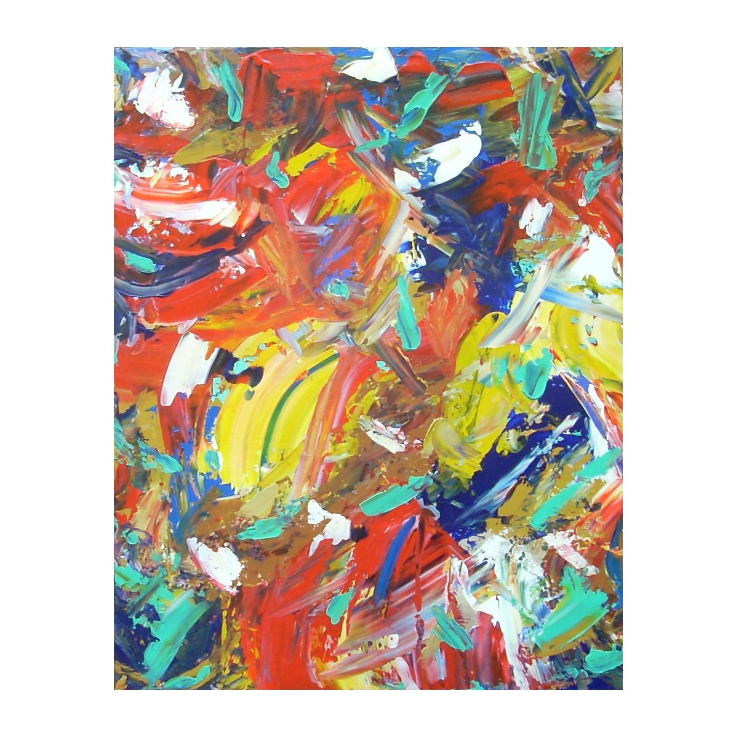 Large Abstract Painting Colorful 24x30 Canvas Art Original Acrylic Painting by Nacene Prchal