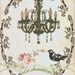 French Shabby Chic Chandelier & Bird Silhouette Cross-Stitch Pattern