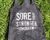Racerback Burnout Tank. BLACK, Small, Sore Today
