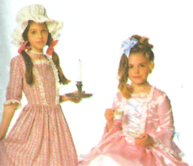 Simplicity Girls Puritan Centennial Prairie Costume Patterns sizes small medium large 9708 UNCUT