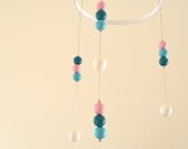 Mobile, nursery mobile, crib mobile, nursery decor, turquoise nursery, turquoise and pink baby room