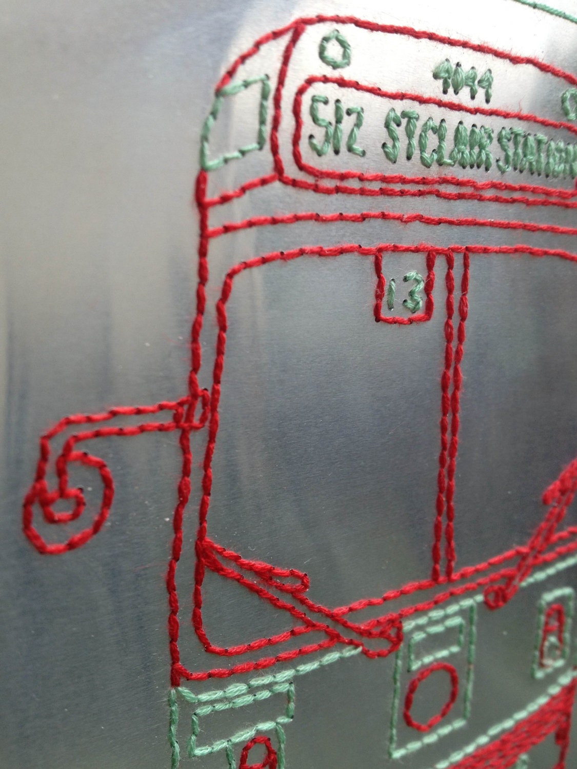 Toronto Streetcar Aluminum Hand-Embroidery