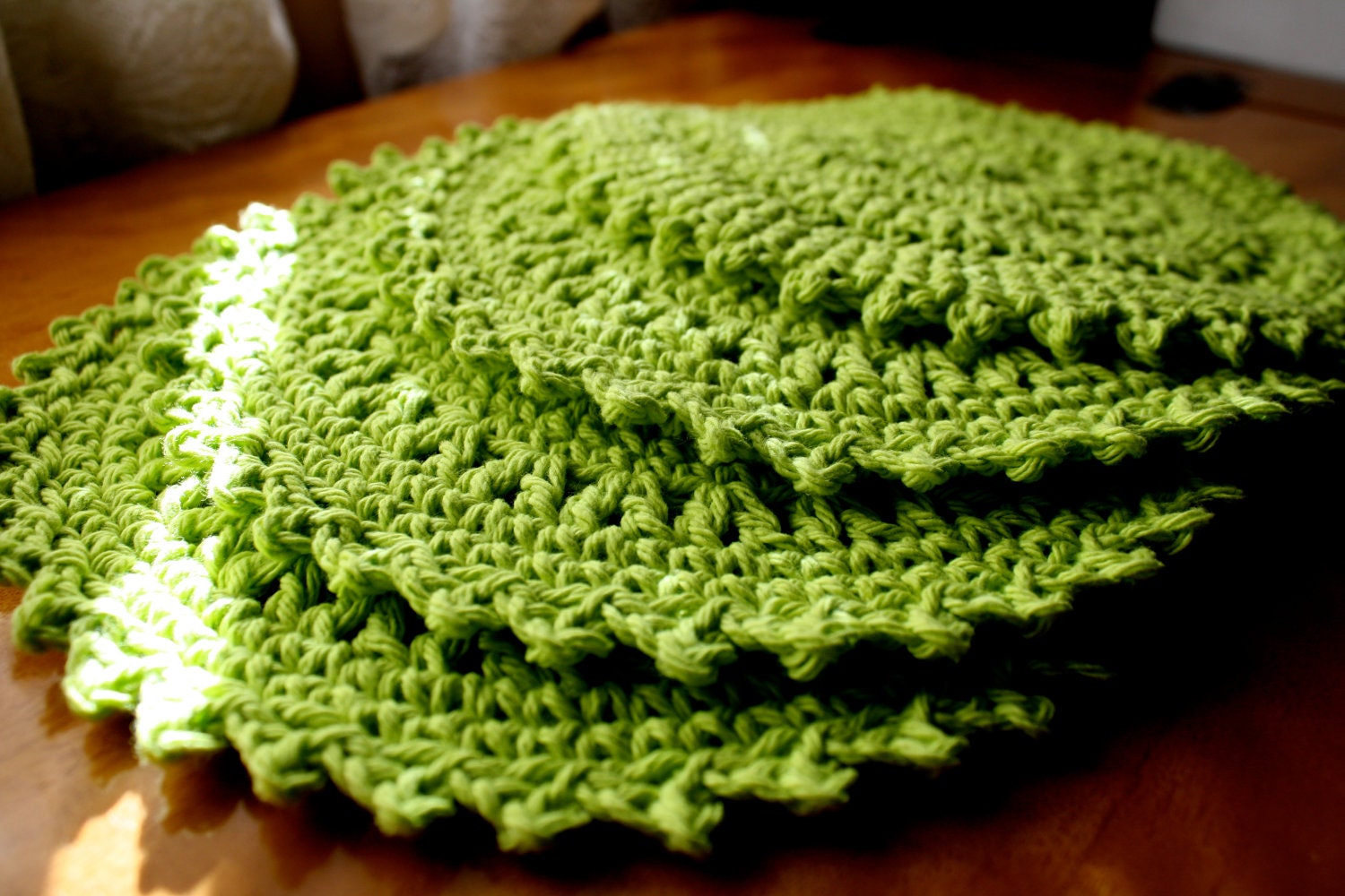 Crochet Dishcloths- Lime Green
