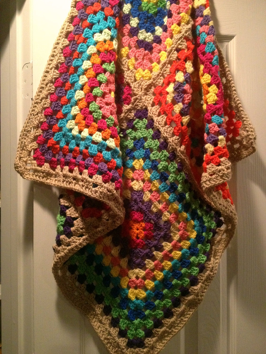 BabyLove Brand Four Square Blanket - Queen size 76"x76" - custom granny square - Any color/size available