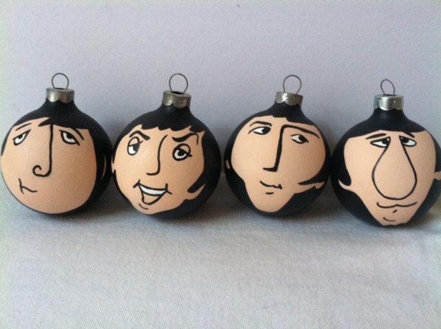 The Beatles hand painted ornament set of Fab four
