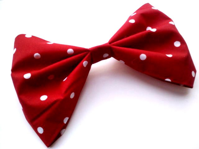 Big Red White Polka Dot Hair Bow- Rockabilly Pin Up Minnie Mouse