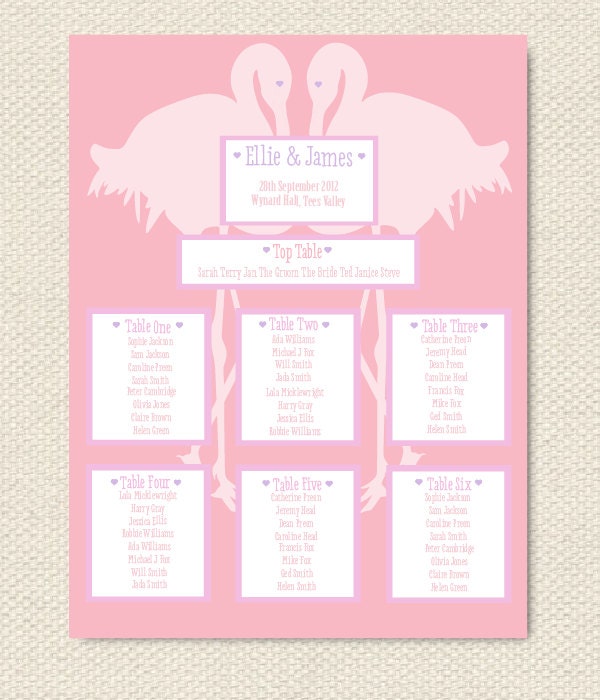 DIY PRINTABLE Flamingo Retro Table/Seating Plan Il_570xn