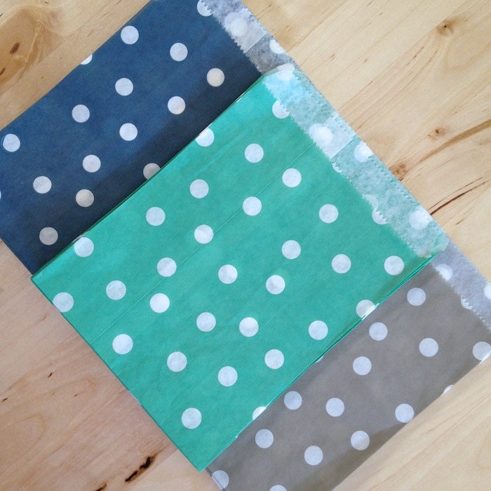 AQUA Polka Dot Treat Bags - Party Favor - Baking Craft Party Supplies Il_170x135