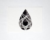 Original Watercolor - Cutting Diamonds Tear - 5 x 7