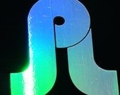 Pretty Lights "PL" Logo-  Rainbow Silver Vinyl Sticker- Small Size
