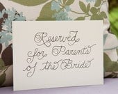Custom Handwritten Wedding Calligraphy Signs. Place Cards, Escort Cards, Menu Cards, Invitation Envelopes & Programs Available
