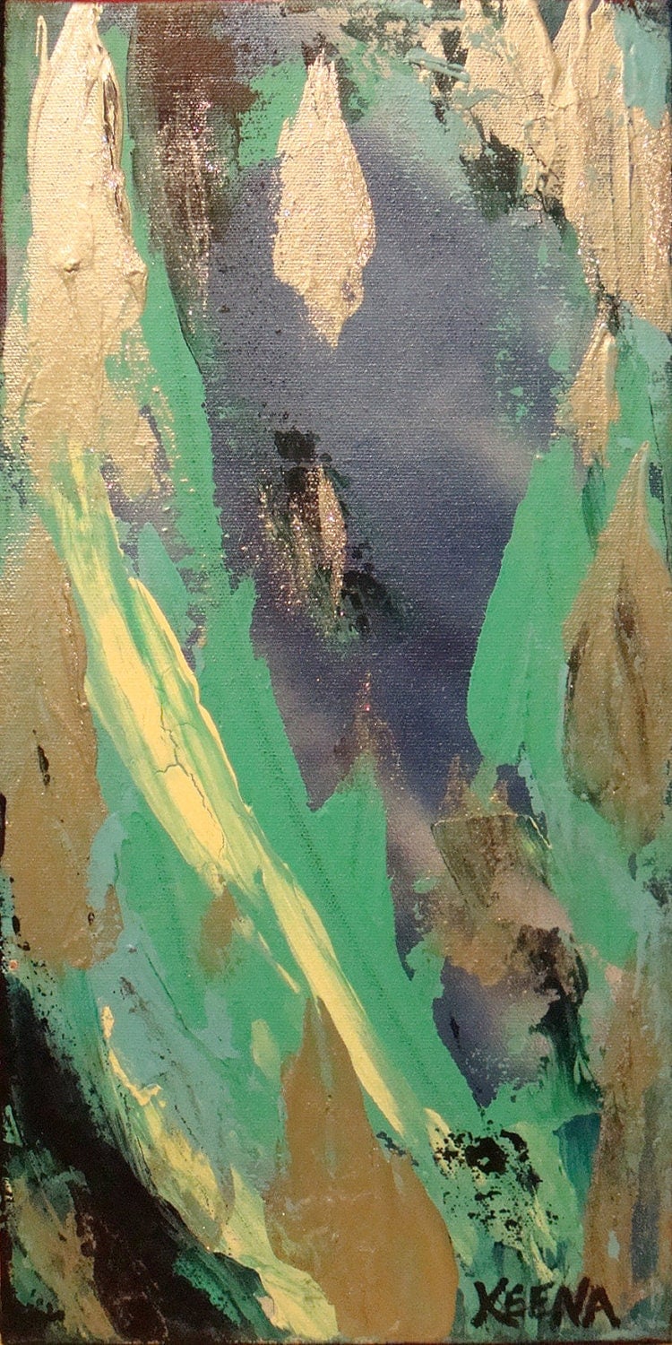 Aqua Abstract Painting