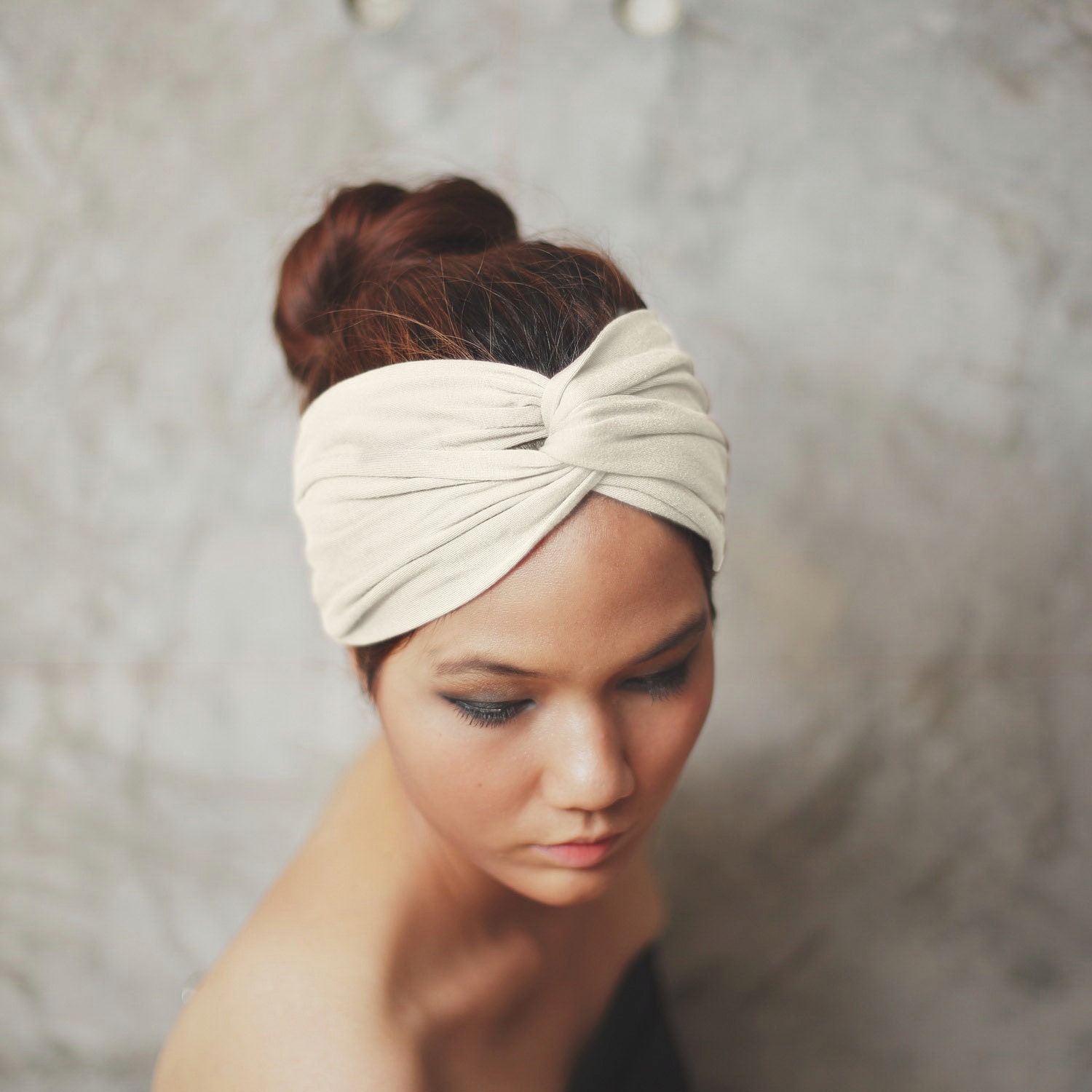 Off White, Turban Twist headband, Plain color collection