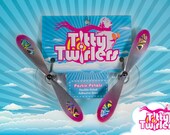 Titty Twirlers - Propeller Pasties - Sassy Silver/Whimsical Watermelon