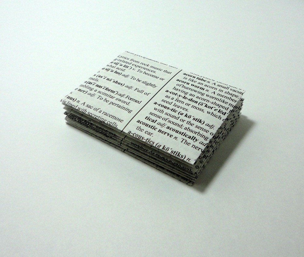 8 Upcycled Gift Card Mini Envelopes - Dictionary Il_170x135