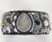 Lunar Landing: Bead embroidered bracelet for Etsy Beadweavers Challenge for Sept 2012 - MayaMani