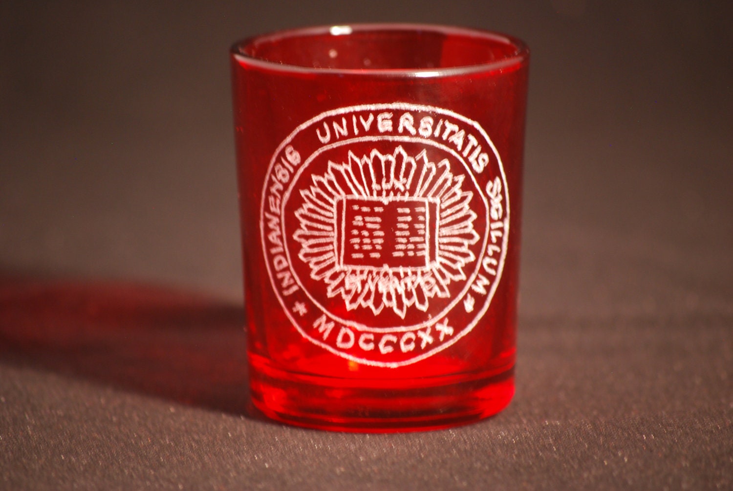 Seal of Indiana University votive holder