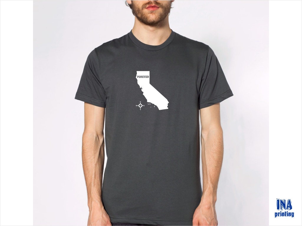 California State Tshirt  - Mens T shirt American Apparel - S M L XL (9 Colors Available)