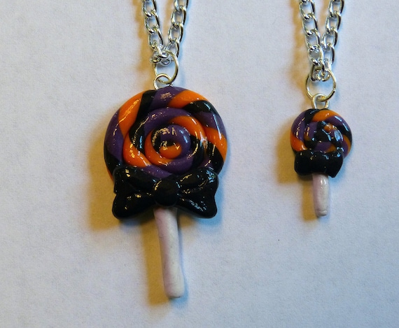 Swirly lollipop necklace set for girl and doll