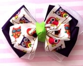 Owl stacked boutique bow