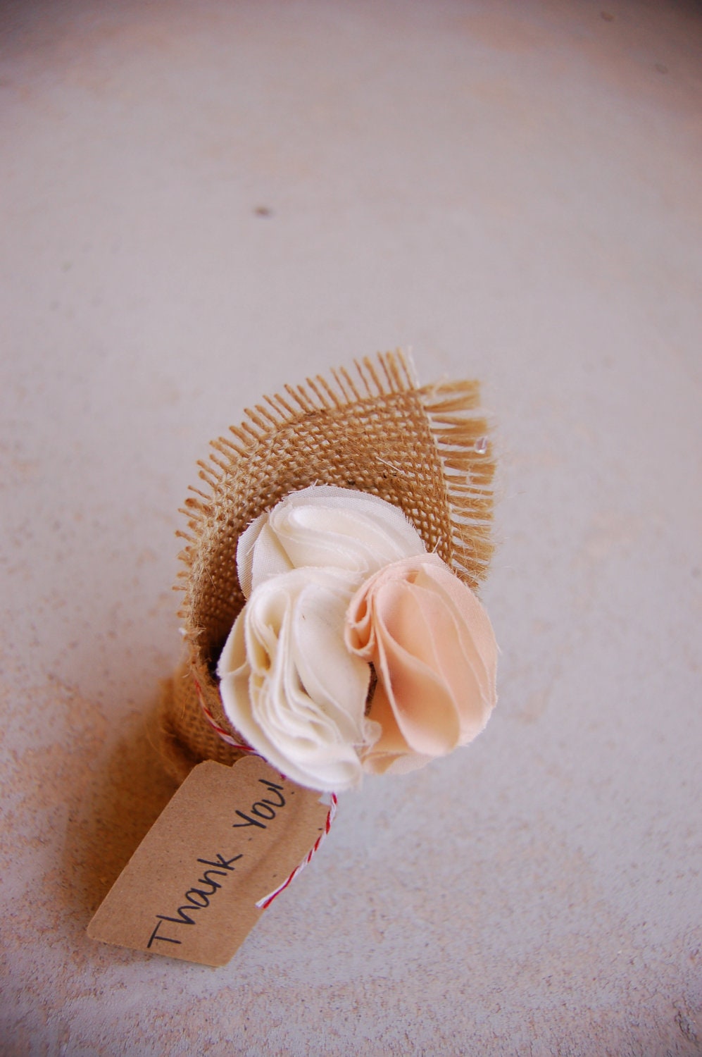 Mother's Day Gift - Thank You Burlap Sacks Gift Envelopes - with Fabric Flower Cork Planters - Wedding Favors