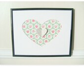 3D Heart Wall Art, Heart Art Print, Mixed Media Collage Artwork