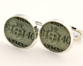Cuff Links for Men - Genuine Vintage Italian Stamp Cufflinks - Handmade Cufflinks