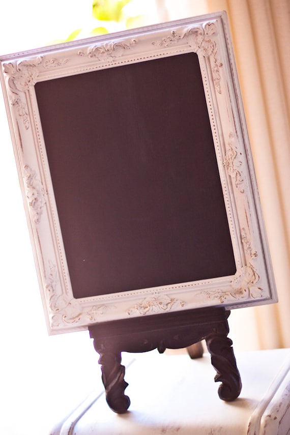 Hand Painted White Shabby Chic Wood Chalkboard